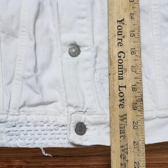 Polo Ralph Lauren White Distressed Patched Denim Jean Jacket. Sz. S - Picture 10 of 12